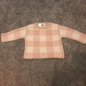 Zara baby pink check sweater